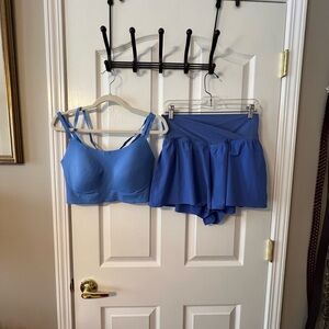OFFLINE By Aerie Real Me Hold Up! Strappy Sports Bra (Blue)